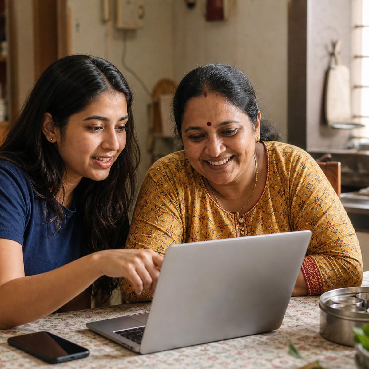 A Nomio teammate onboarding a home chef at her kitchen table