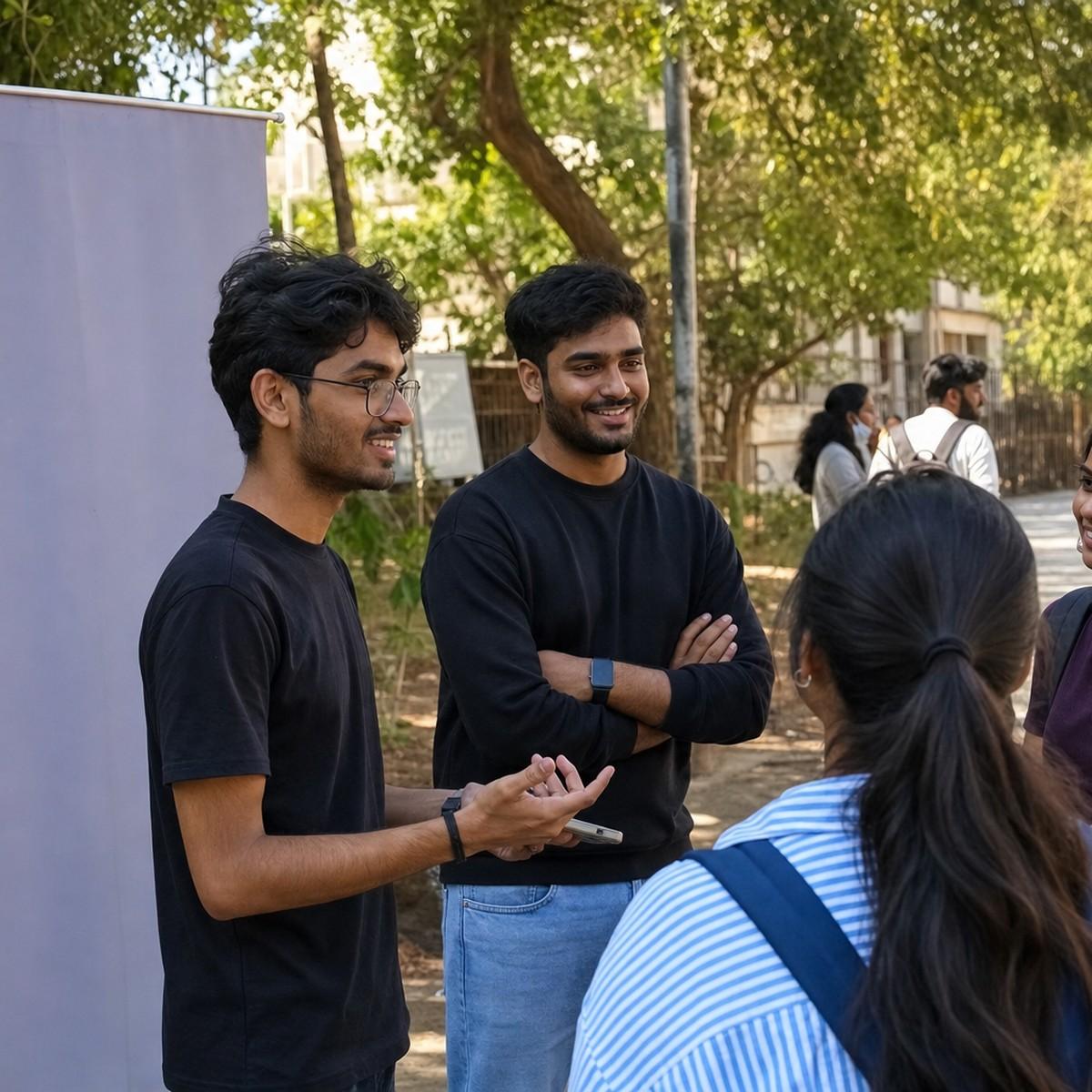 The team running a campus activation for students